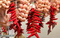 Garlics & peppers at Nimes market. Nimes, France.