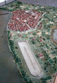 Scale model of Roman city of Arles including hippodrome race track where antiquities museum is now located at Arles Antiquities Museum. Arles, France.