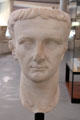 Marble bust of Roman emperor Tiberius at Arles Antiquities Museum. Arles, France.