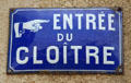 Enameled sign at Saint-Paul Asylum. Saint-Rémy-de-Provence, France.