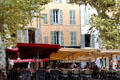 Sidewalk restaurant on city hall square. Aix-en-Provence, France.