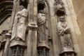 Statues of saints on facade of St-Sauveur Cathedral. Aix-en-Provence, France.
