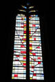 Modern stained glass window at St-Sauveur Cathedral. Aix-en-Provence, France.