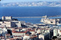 Marseille port view from Notre Dame de la Garde. Marseille, France.