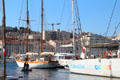 Sailing ships in Marseille harbor. Marseille, France.