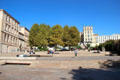 Park with new section of city hall & former Hotel Dieu hospital. Marseille, France.