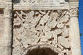 Shields etched with Roman symbols on triumphal arch of Orange. Orange, France.