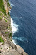 Looking down to blue waters at Point de la Grande Vigie. Guadeloupe.