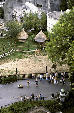 Giraffe compound from overhead at Zoo in Budapest. Hungary.