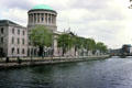 View of Four Courts on River Liffey. Dublin, Ireland.