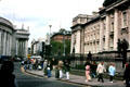 Bank of Ireland & Trinity College face each other across intersection. Dublin, Ireland.