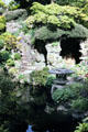 Lantern & water feature in Tully Japanese Garden. Tully, Ireland.