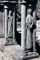 Cloister carvings on joined double columns at Jerpoint Abbey, south of Thomastown. Ireland.