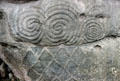 Details of prehistoric spirals & diamond carvings at Newgrange. Ireland.