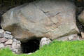 Tomb entrance topped by carved stone at Knowth. Ireland