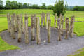 Recreated standing posts at Knowth. Ireland.