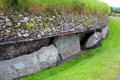 Ring of carved stone contains Megalithic passage tomb at Newgrange. Ireland.