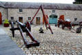 Courtyard with canons as used during Battle of the Boyne at Boyne museum. Ireland.