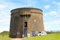 Howth Martello tower was terminus to first undersea cable to Ireland & demonstrations in radio transmission by Lee de Forest & Guglielmo Marconi. Howth, Ireland.