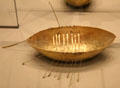 Gold boat model from Derry at National Museum of Ireland Archaeology. Dublin, Ireland.