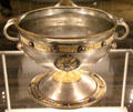 Gilded silver chalice from Reerasta, Limerick at National Museum of Ireland Archaeology. Dublin, Ireland.