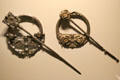 Silver Irish annular brooches at National Museum of Ireland Archaeology. Dublin, Ireland.