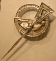 Silver Irish annular brooch from Limerick at National Museum of Ireland Archaeology. Dublin, Ireland.
