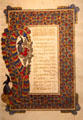 Parchment lectionary with daily reading in Greek from Byzantine Empire at Chester Beatty Library. Dublin, Ireland.