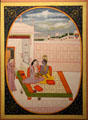 Graphic of Krishna & Radha from India at Chester Beatty Library. Dublin, Ireland.