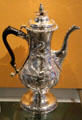 Rococo coffee pot by John Locker of Dublin at National Museum Decorative Arts & History. Dublin, Ireland.