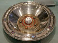 Silver dish by Joseph Johnson Jr. of Dublin at National Museum Decorative Arts & History. Dublin, Ireland.