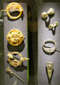 Collection of Irish-style brooches at National Museum Decorative Arts & History. Dublin, Ireland.