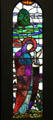 St Brigid stained glass by Michael Healy at National Gallery of Ireland. Dublin, Ireland.