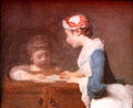 Schoolmistress painting by Jean Baptiste Siméon Chardin at National Gallery of Ireland. Dublin, Ireland.