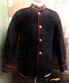 Post Office delivery boy's jacket worn by Liam Murphy at GPO Easter Rising battle at Kilmainham Gaol Museum. Dublin, Ireland.