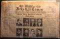Irish Times newspaper reporting Sinn Fein Easter Rising with photos of leaders at Kilmainham Gaol Museum. Dublin, Ireland.