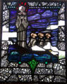 St Brendan's voyage stained glass window by Harry Clarke at Little Museum of Dublin. Dublin, Ireland.