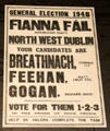 Fianna Fáil election poster for Republican Party of Eamon de Valera at Little Museum of Dublin. Dublin, Ireland.