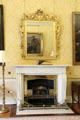 Council of state room fireplace with gilded mirror at Aras an Uachtarain. Dublin, Ireland.