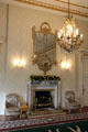 Gilded mirror over fireplace by Pietro Bossi in state reception room at Aras an Uachtarain. Dublin, Ireland.