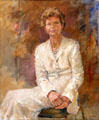 Irish President Mary Robinson portrait by Basil Blackshaw at Aras an Uachtarain. Dublin, Ireland.