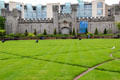 Former coach house now a conference center over Dubblinn Gardens at Dublin Castle. Dublin, Ireland.