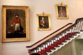 Paintings of nobles on staircase at Dublin Castle. Dublin, Ireland.