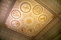 Detail of Gilt room ceiling painting with symbols of Greek gods by James 'Athenian' Stuart at Rathfarnham Castle. Dublin, Ireland.