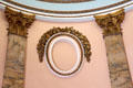 Rotunda details of marble columns & stucco work at Emo Court. Ireland.