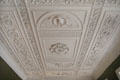 Stuccowork decorated ceiling in dining room at Emo Court. Ireland.