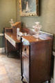 Dining room sideboard with serving dishes at Emo Court. Ireland