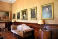 Collection of portraits in music room at Russborough House. Ireland.