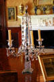 Glass candle stick with crystals in music room at Russborough House. Ireland.