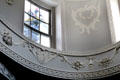 Details of sculpted trim in oval stairwell cupola skylight at Russborough House. Ireland.